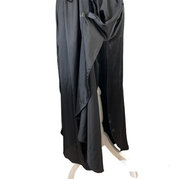 Vintage 70s Lily Of France Maxi Negligee Night Gown Black Bridal Lingerie - Picture 6 of 8